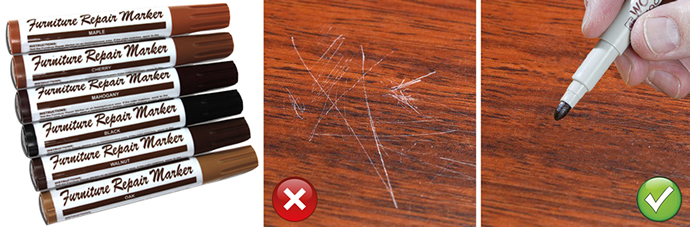 WoodRetouche®, Herstel kleine beschadigingen van houten meubels gewoon zelf