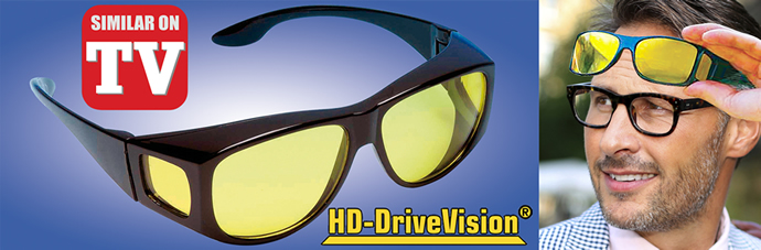 HD-DriveVision® Overbril voor 's nachts, Dé overbril voor 's nachts relaxed en veilig rijden onder alle omstandigheden